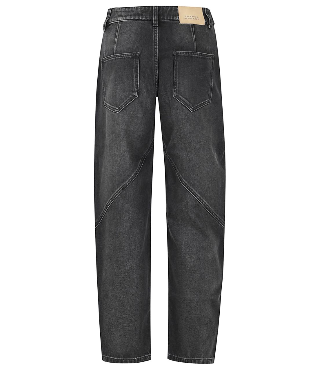 ISABEL MARANT Антрацитовые хлопковые прямые джинсы, фото 3