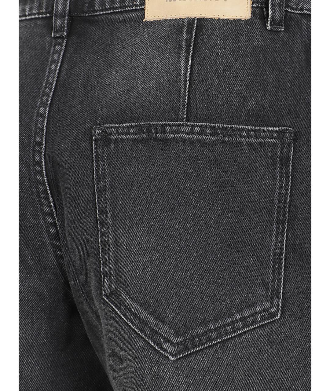 ISABEL MARANT Антрацитовые хлопковые прямые джинсы, фото 2