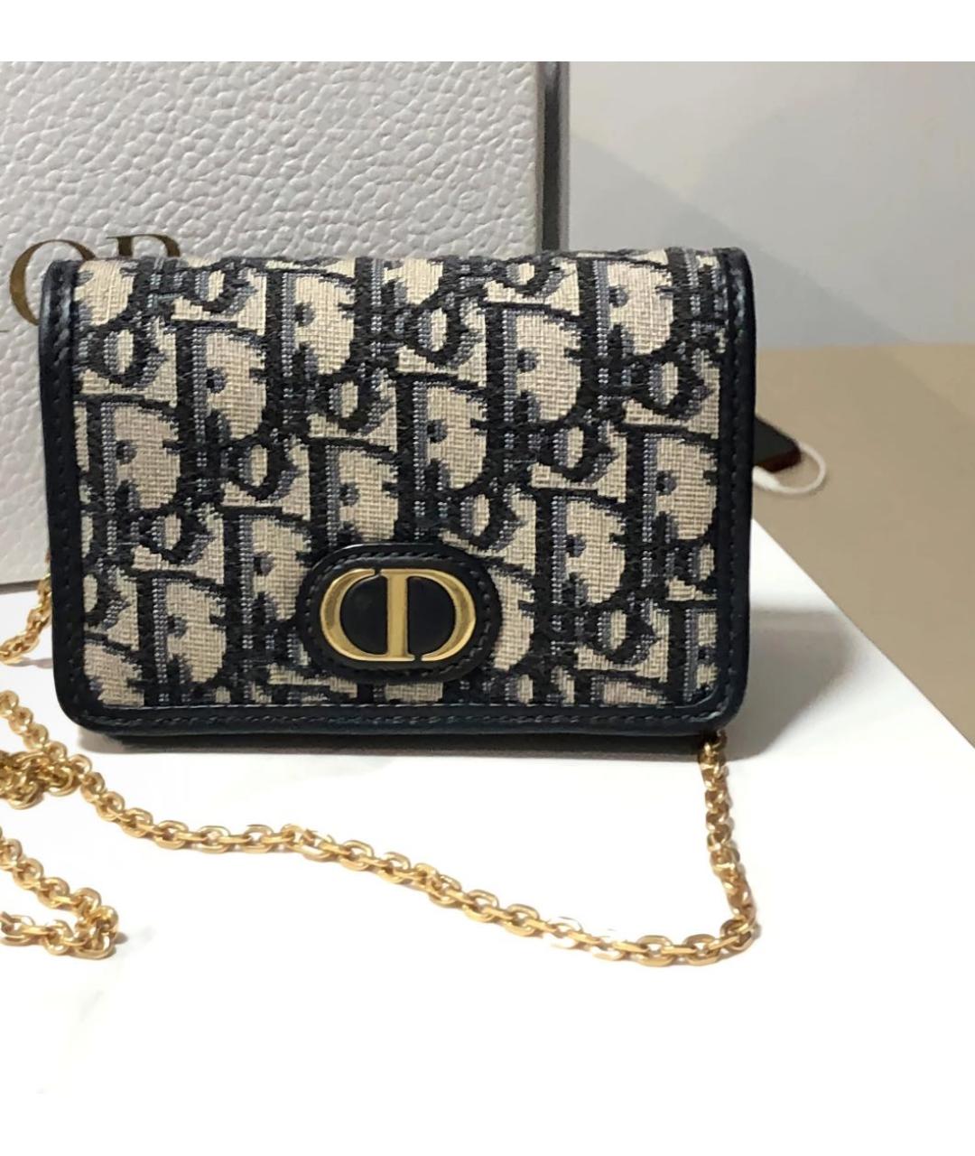 CHRISTIAN DIOR Темно-синяя тканевая сумка через плечо, фото 3