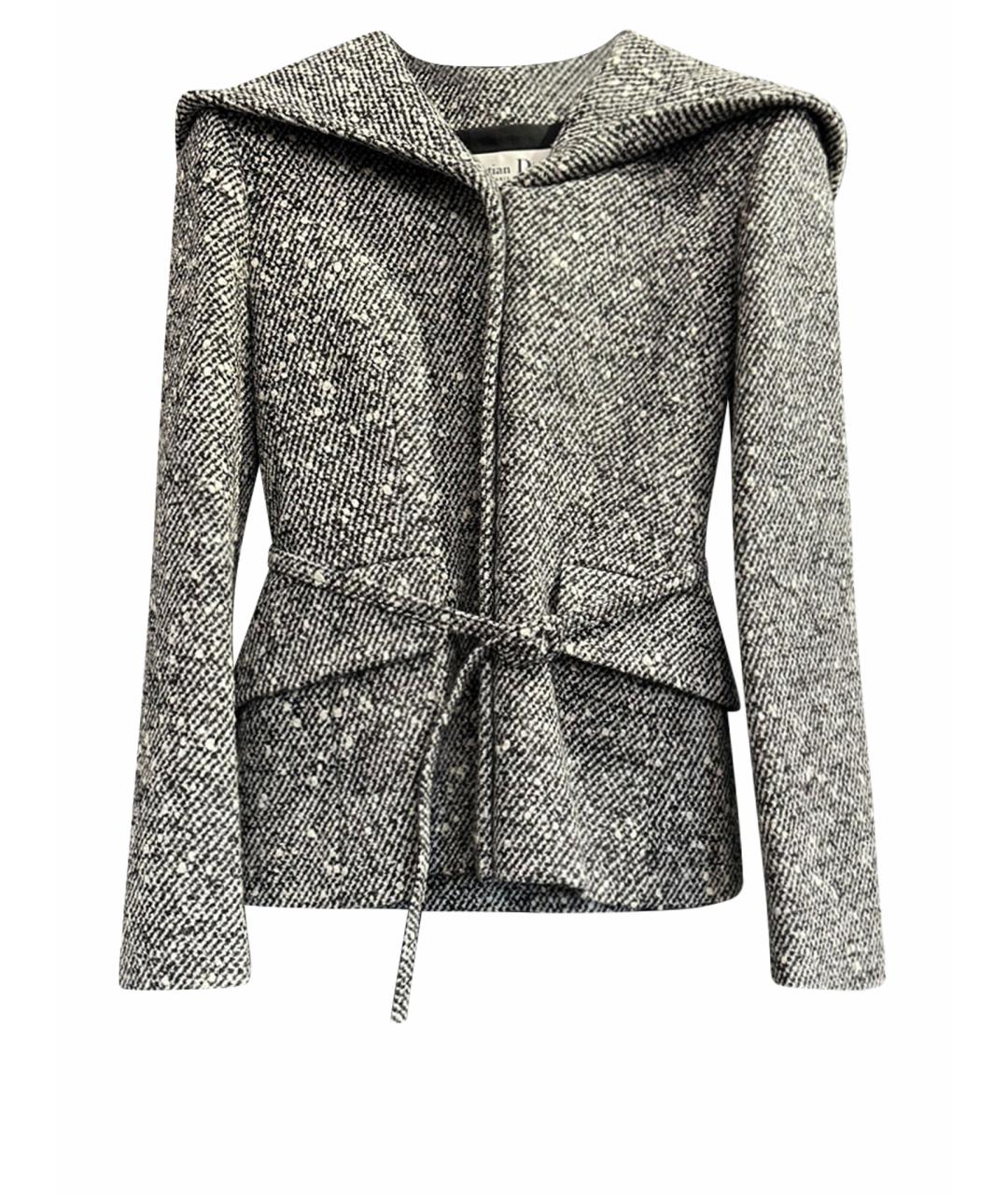 CHRISTIAN DIOR Серый шерстяной костюм с юбками, фото 1