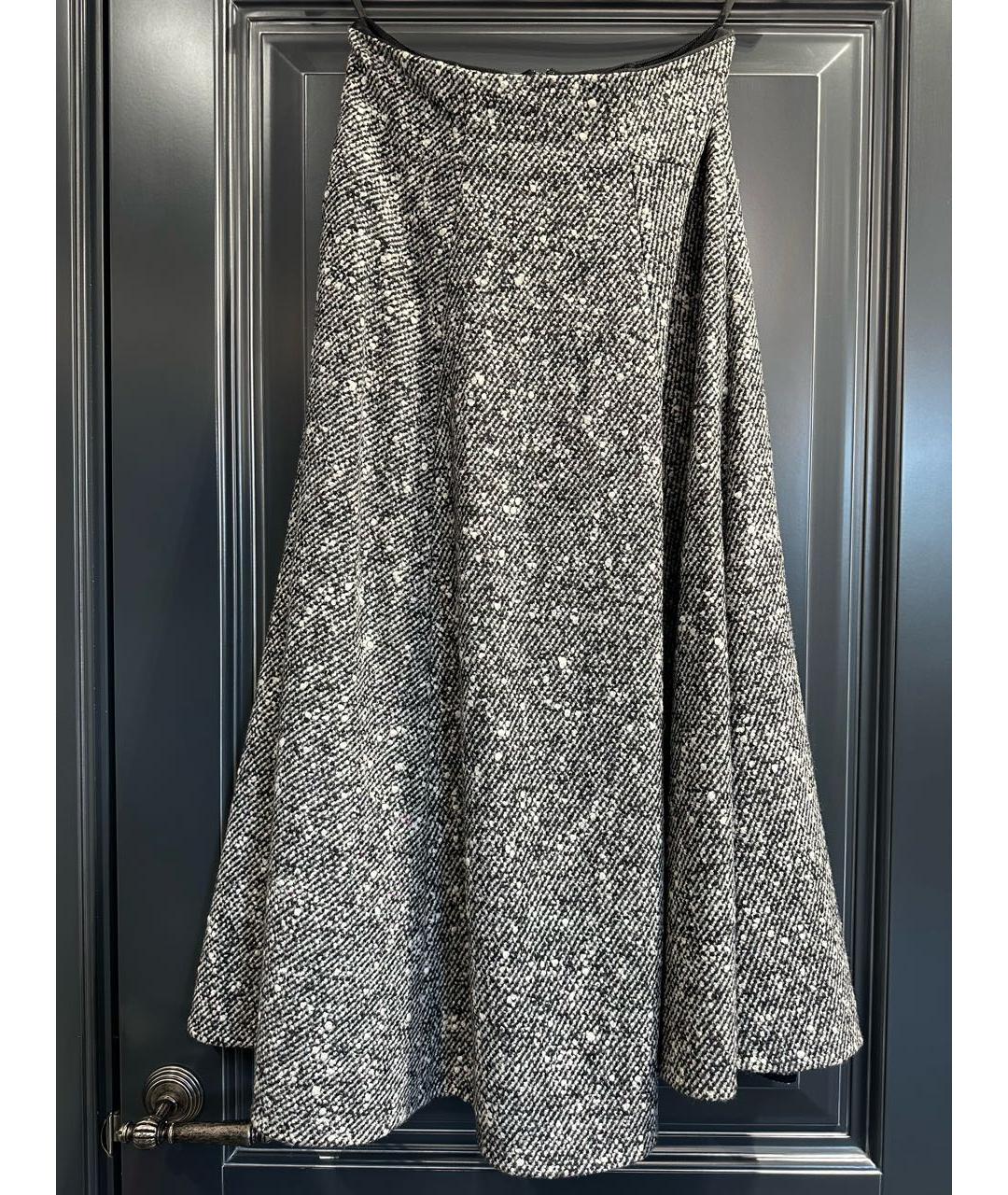 CHRISTIAN DIOR Серый шерстяной костюм с юбками, фото 2
