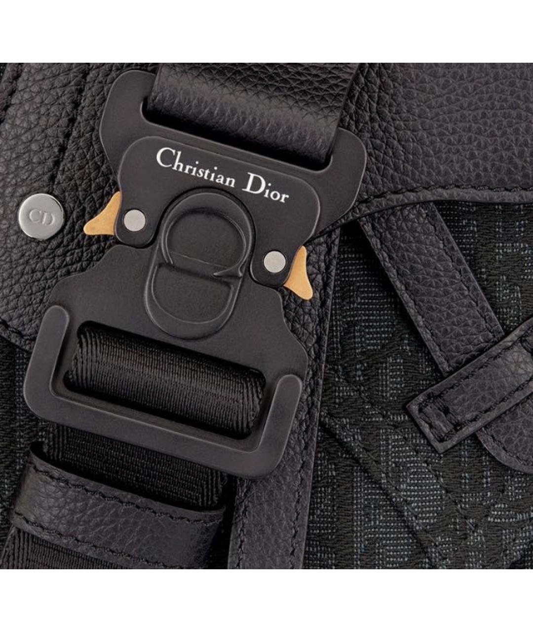 CHRISTIAN DIOR Черная тканевая сумка на плечо, фото 3