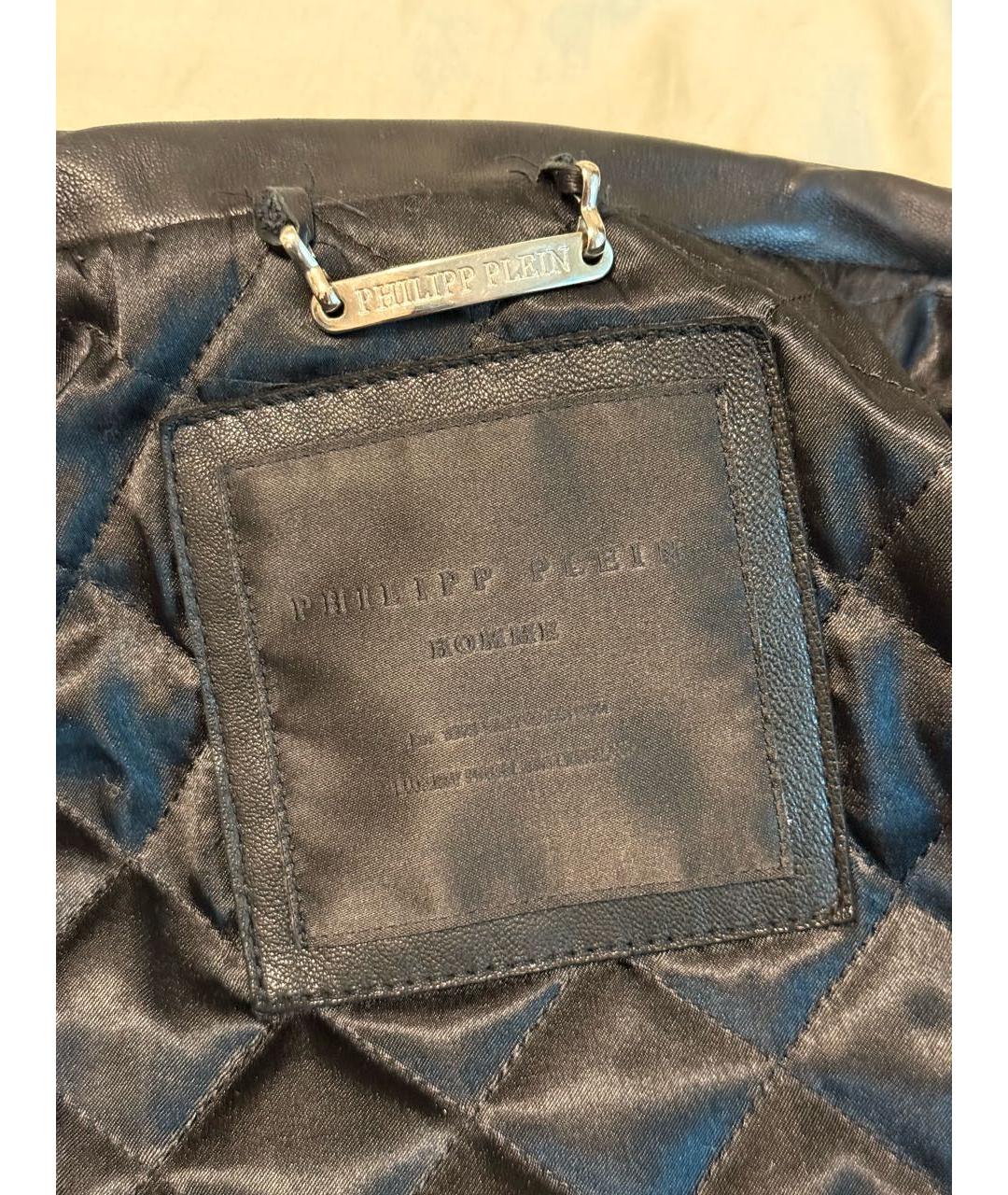 PHILIPP PLEIN Черная кожаная куртка, фото 7