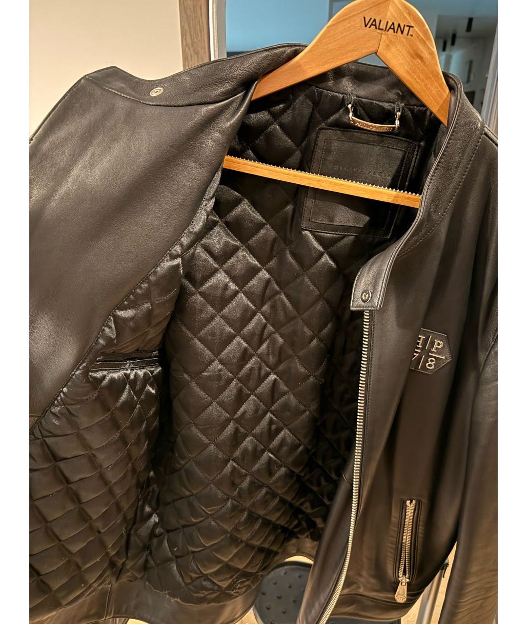 PHILIPP PLEIN Черная кожаная куртка, фото 4