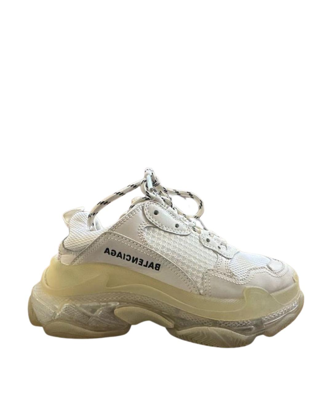 BALENCIAGA Бежевые кожаные кроссовки, фото 6