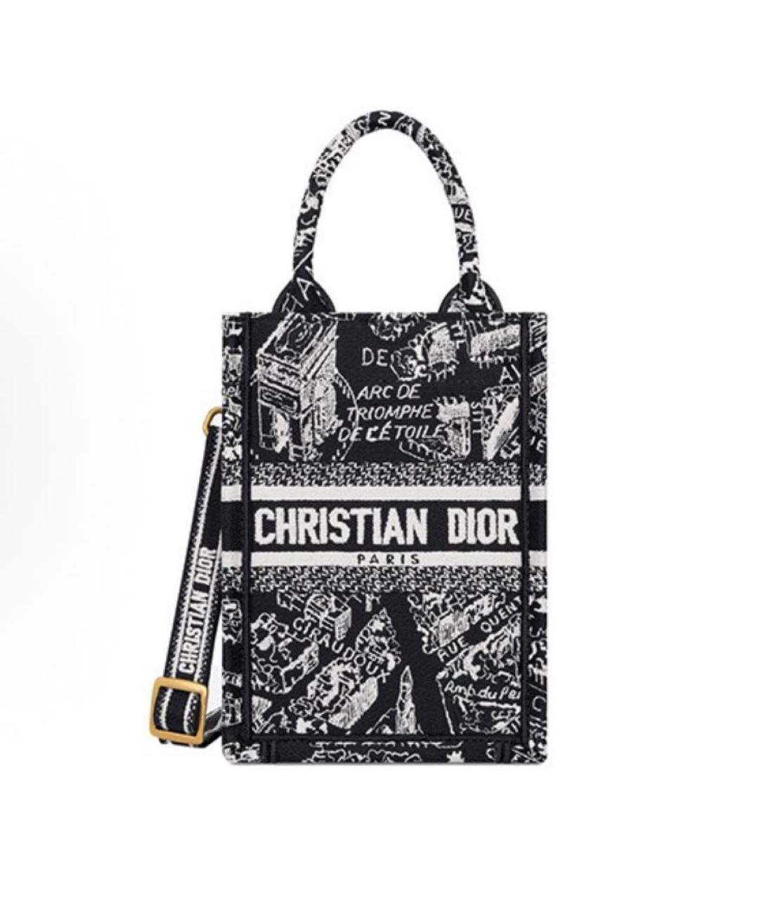 CHRISTIAN DIOR Черная тканевая сумка с короткими ручками, фото 5