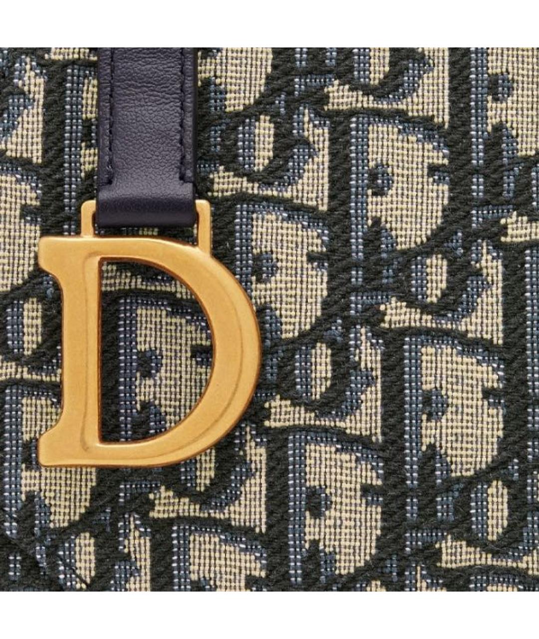 CHRISTIAN DIOR Темно-синяя тканевая сумка через плечо, фото 2