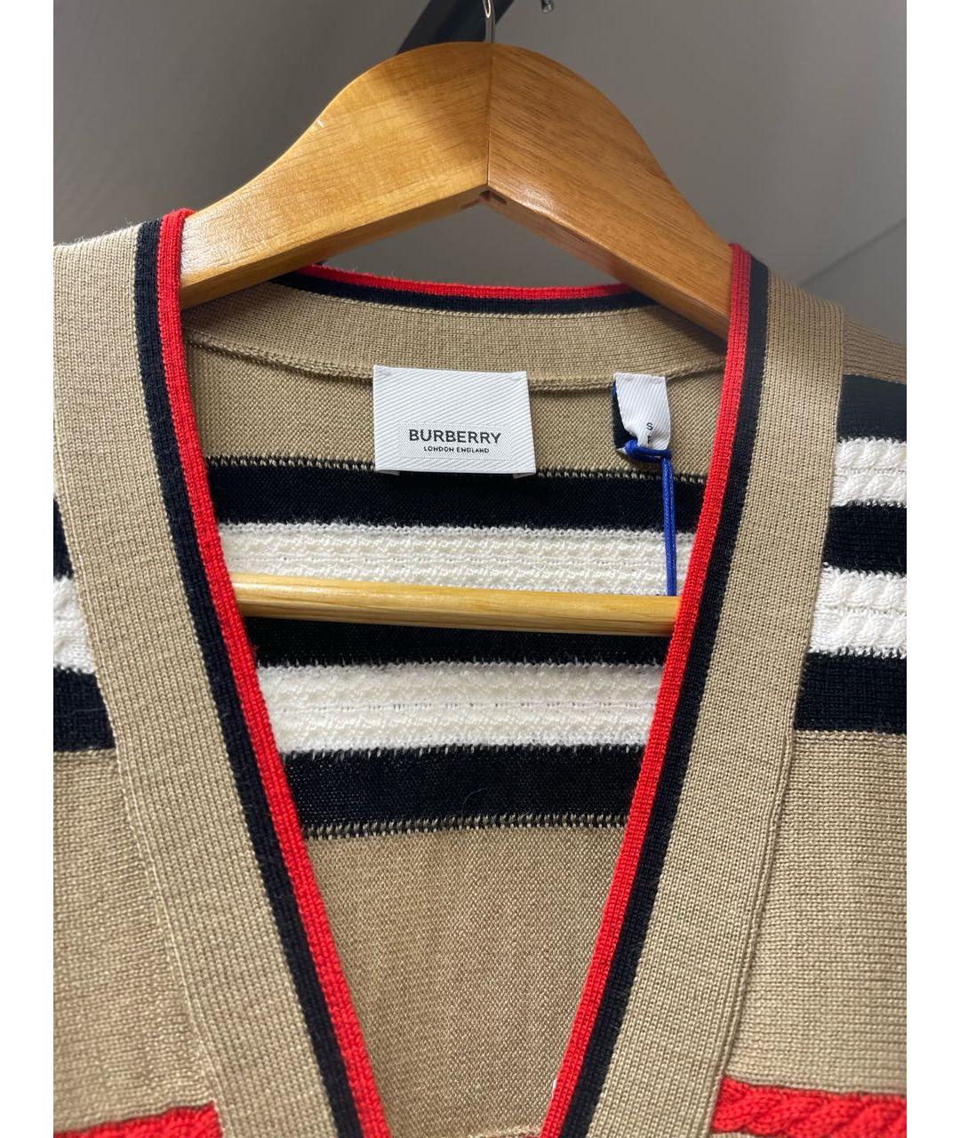 BURBERRY Бежевый шерстяной джемпер / свитер, фото 3
