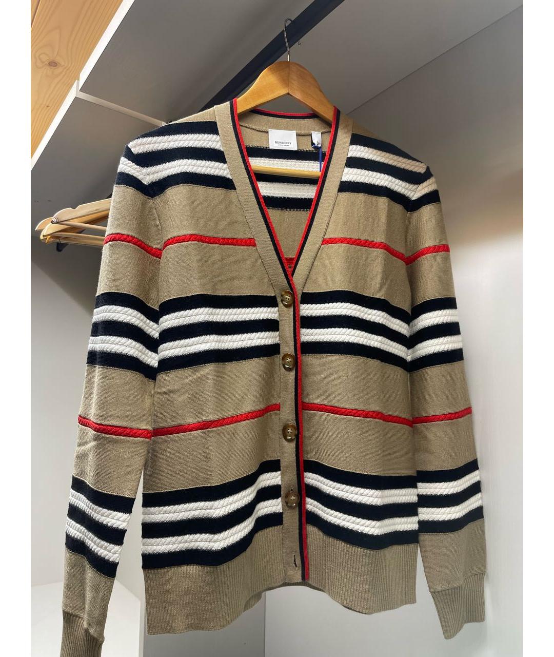 BURBERRY Бежевый шерстяной джемпер / свитер, фото 7