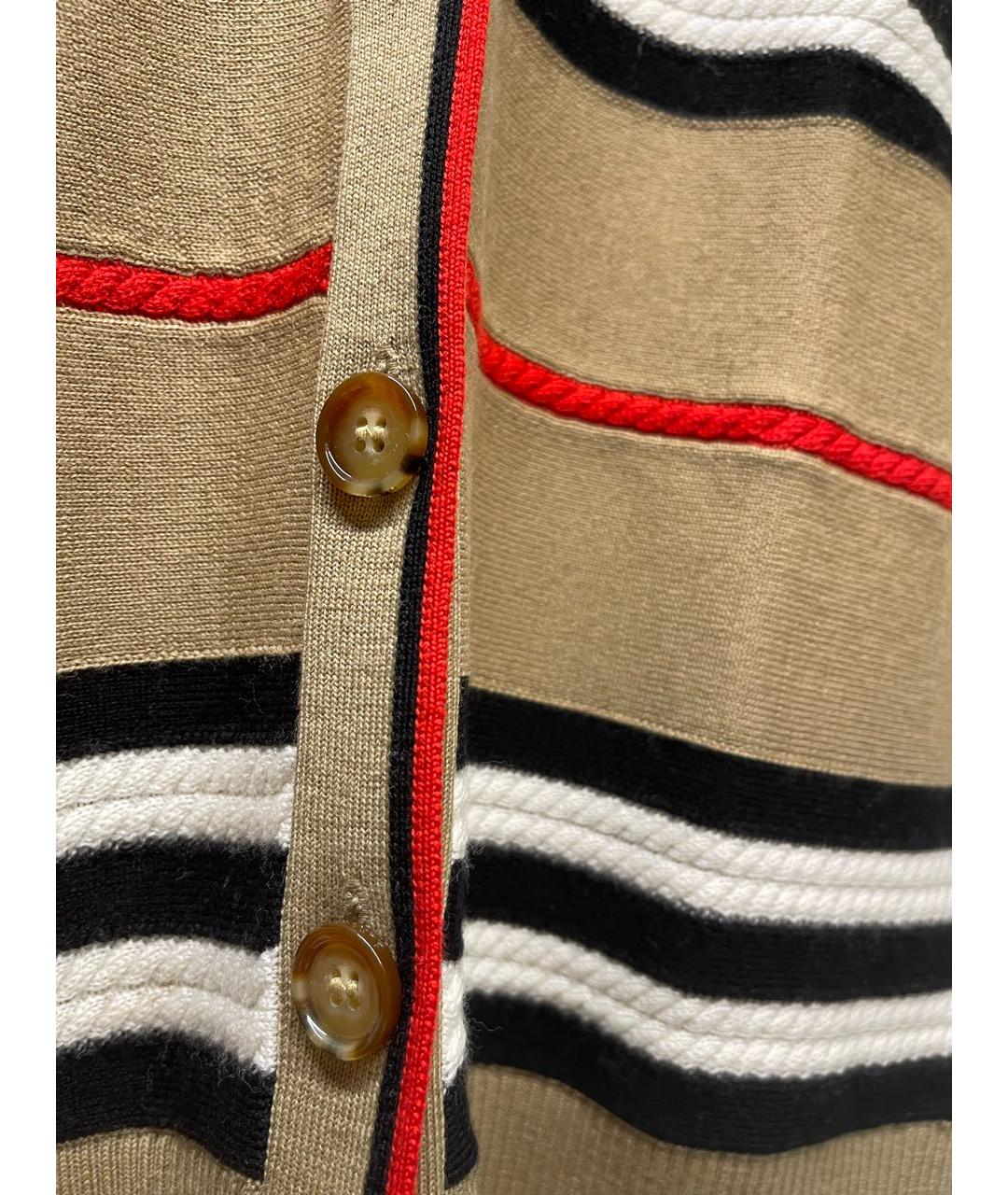 BURBERRY Бежевый шерстяной джемпер / свитер, фото 4