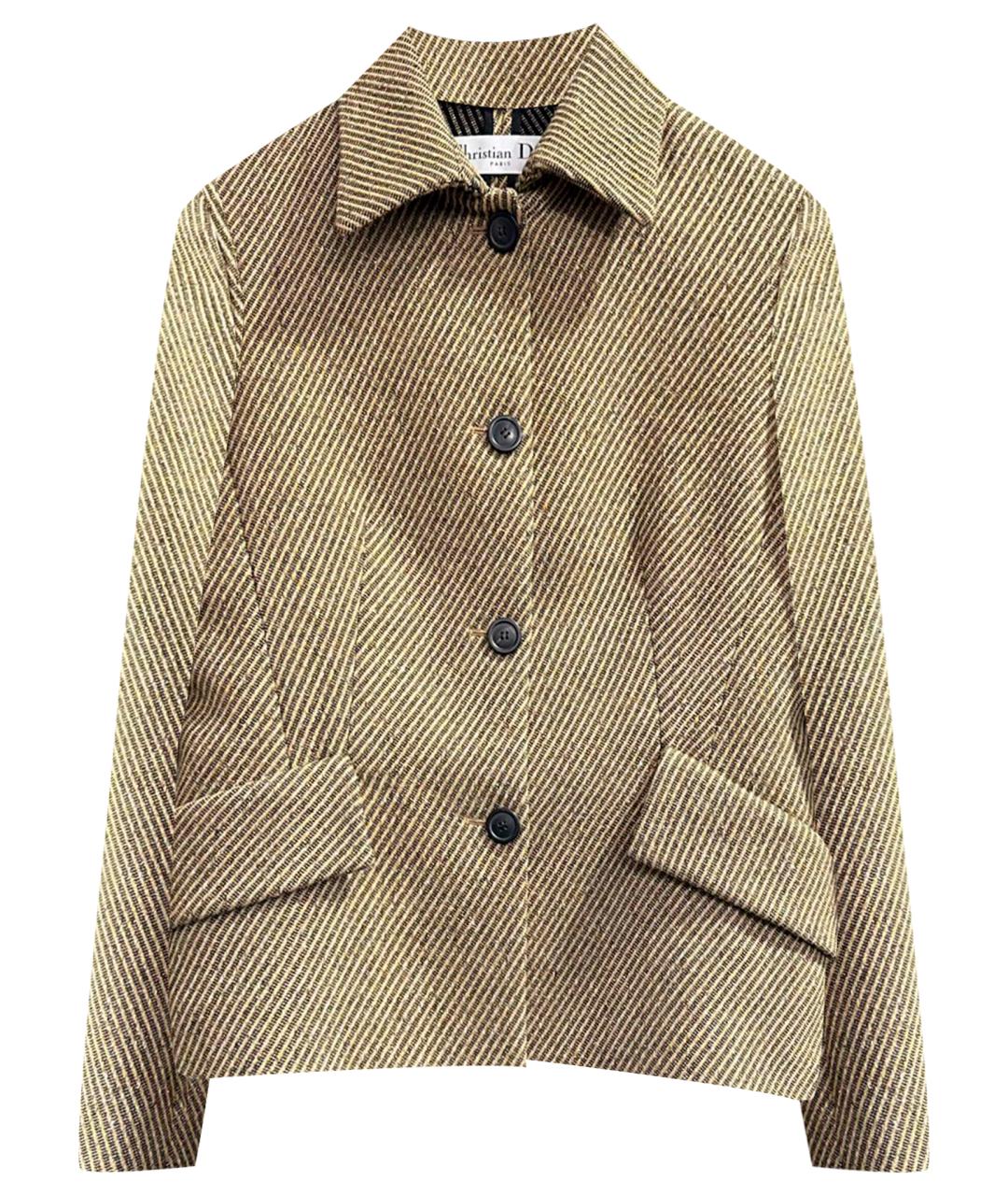CHRISTIAN DIOR Коричневый шерстяной жакет/пиджак, фото 1