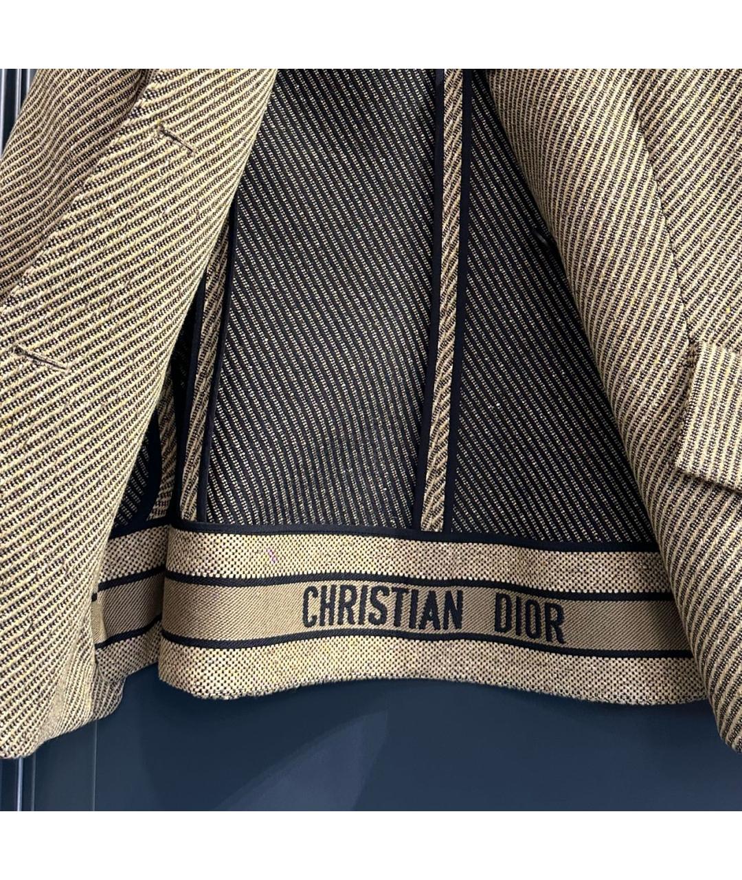 CHRISTIAN DIOR Коричневый шерстяной жакет/пиджак, фото 5