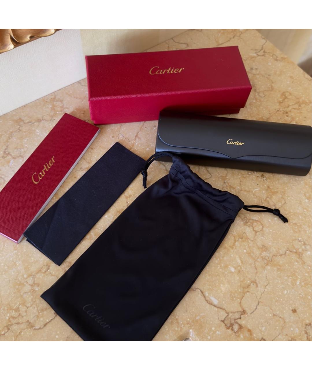 CARTIER Золотые металлические солнцезащитные очки, фото 4