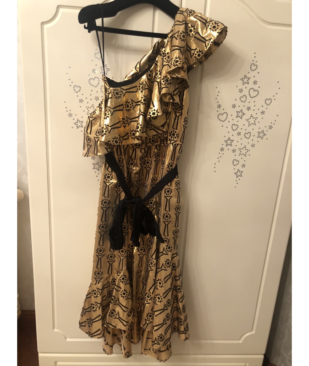 TEMPERLEY LONDON Золотое вискозное коктейльное платье, фото 4