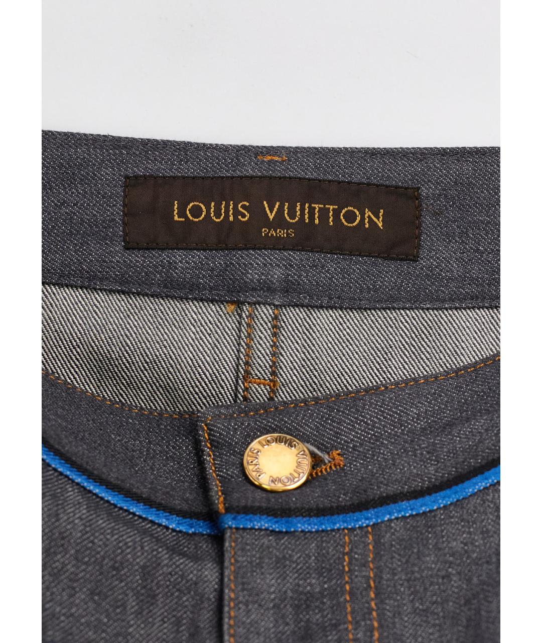 LOUIS VUITTON Серая хлопковая юбка мини, фото 3