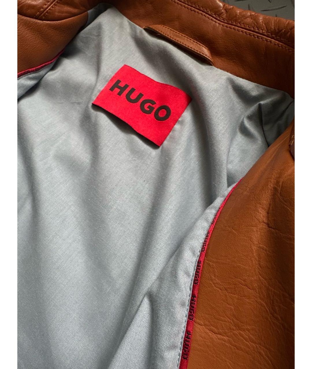 HUGO BOSS Бежевая кожаная куртка, фото 5