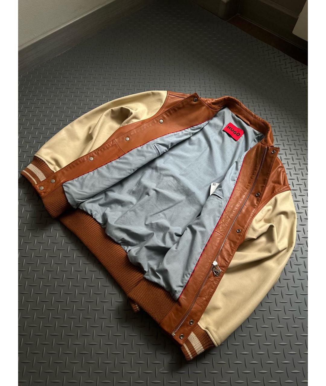 HUGO BOSS Бежевая кожаная куртка, фото 6