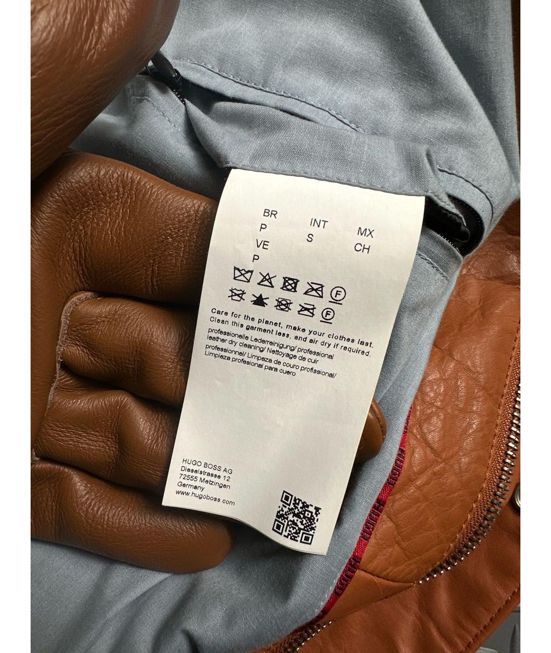 HUGO BOSS Бежевая кожаная куртка, фото 4