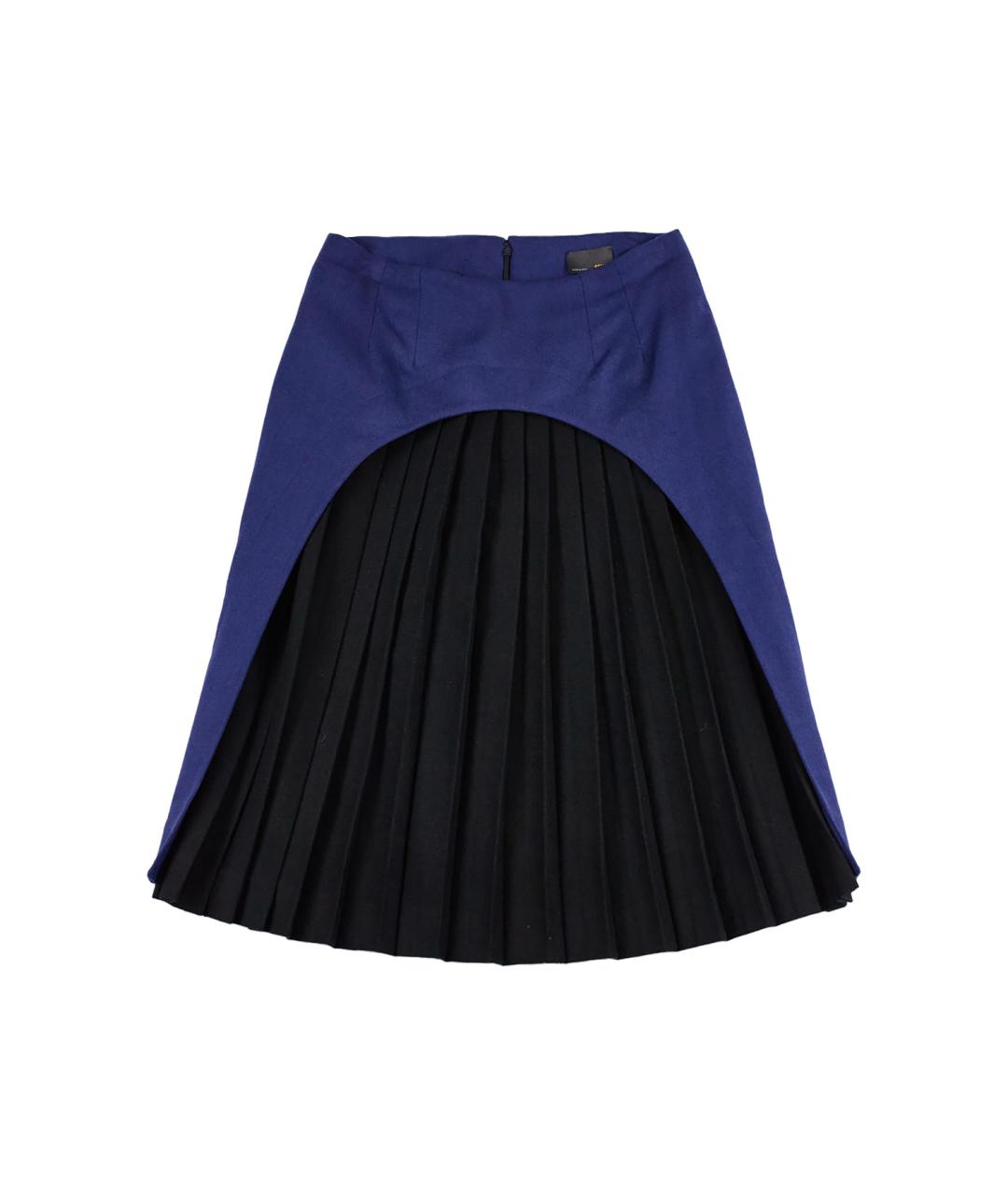 FENDI Синяя шерстяная юбка мини, фото 1