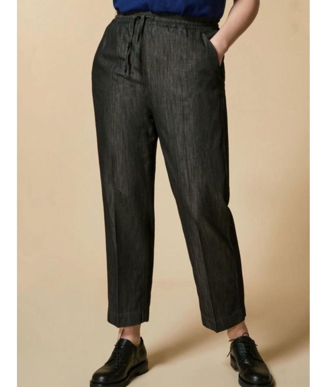MAX MARA Черные хлопковые брюки узкие, фото 6