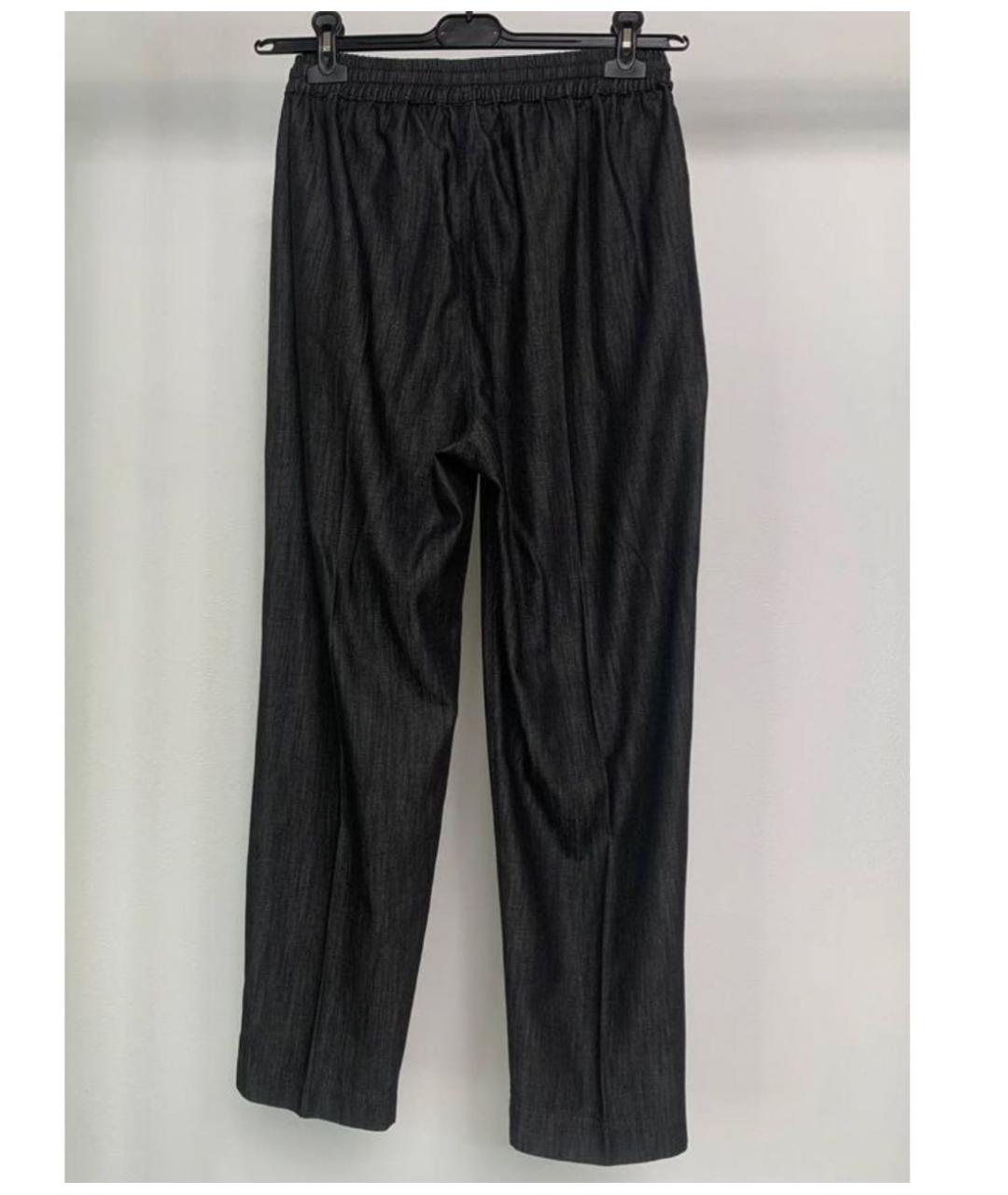 MAX MARA Черные хлопковые брюки узкие, фото 2