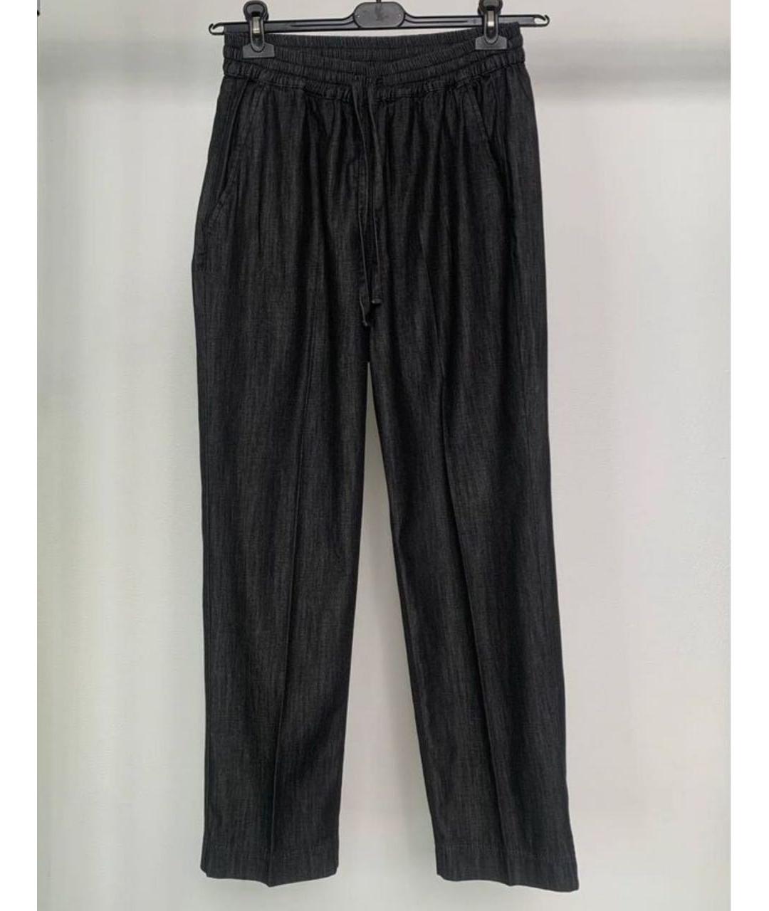 MAX MARA Черные хлопковые брюки узкие, фото 7