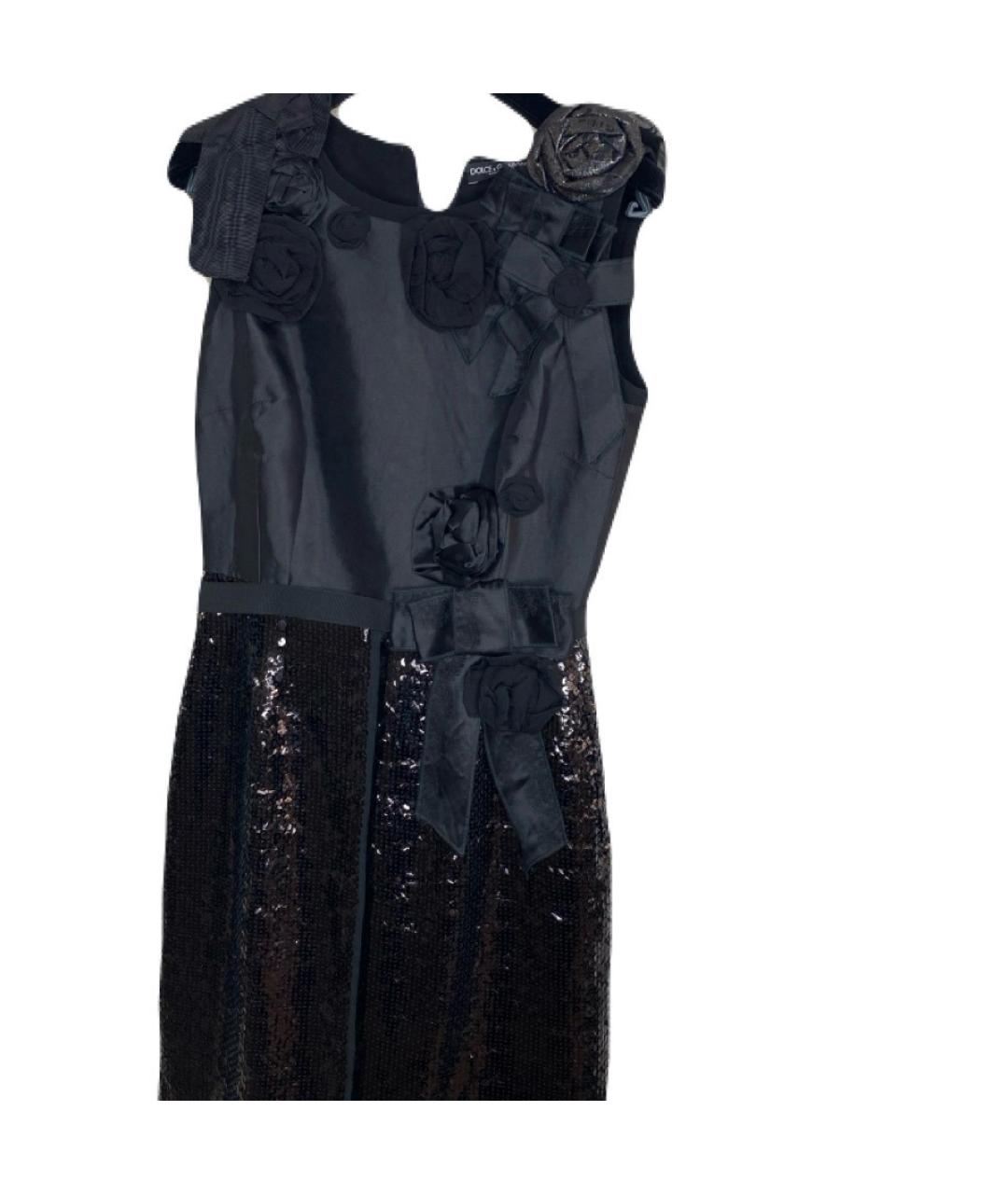 DOLCE&GABBANA Черное полиэстеровое коктейльное платье, фото 8