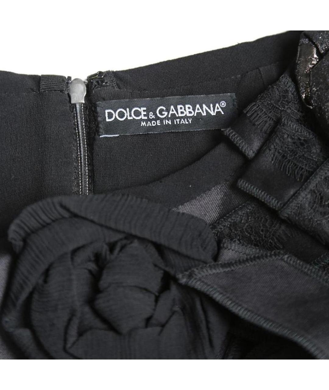 DOLCE&GABBANA Черное полиэстеровое коктейльное платье, фото 3