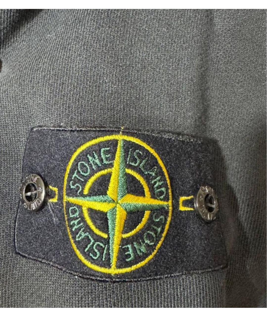 STONE ISLAND Черный хлопковый джемпер / свитер, фото 3