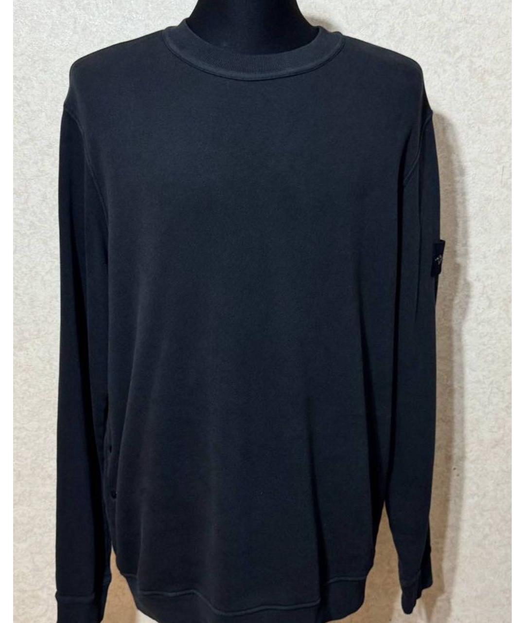 STONE ISLAND Черный хлопковый джемпер / свитер, фото 5