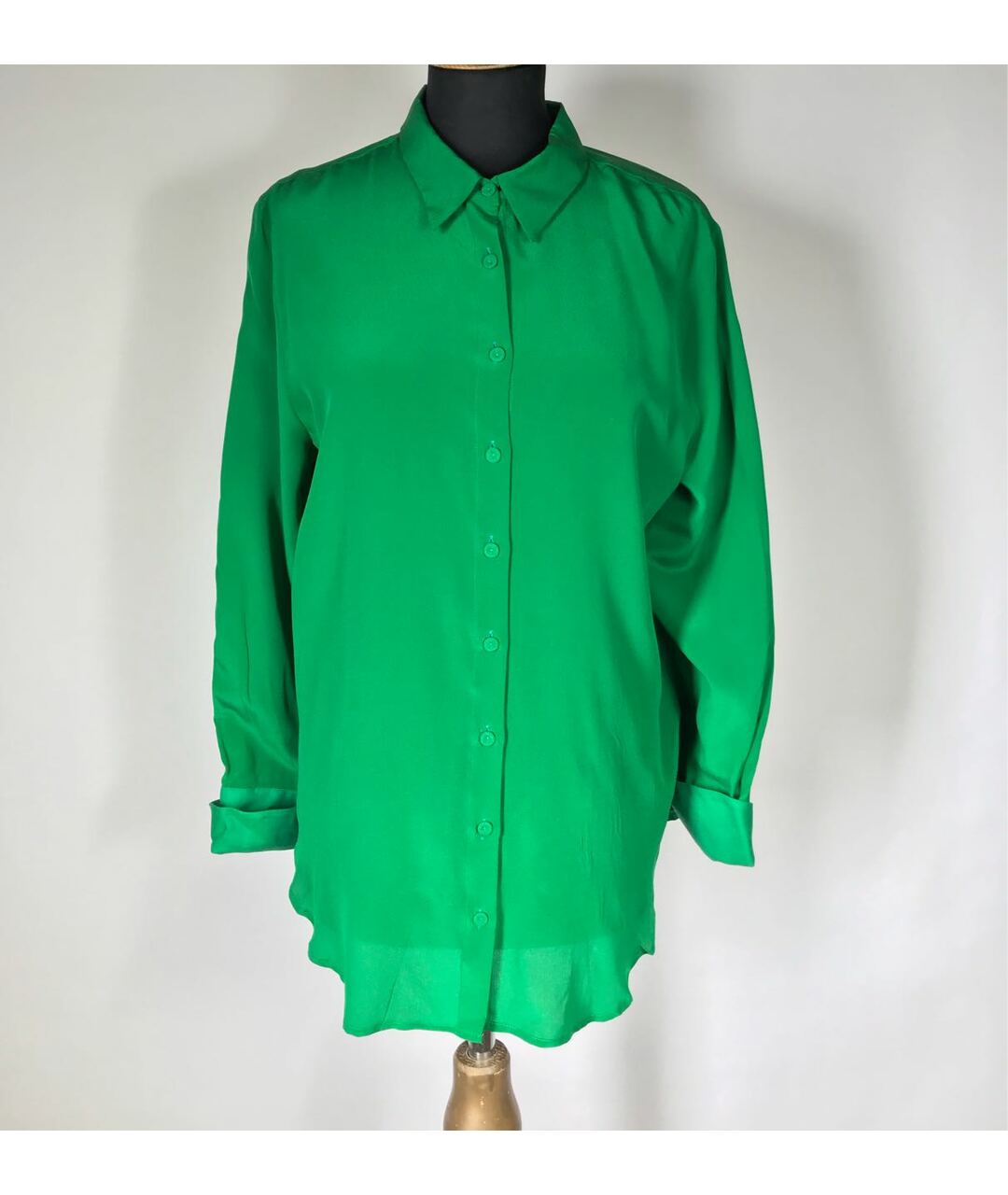 120%LINO Зеленая шелковая рубашка, фото 8