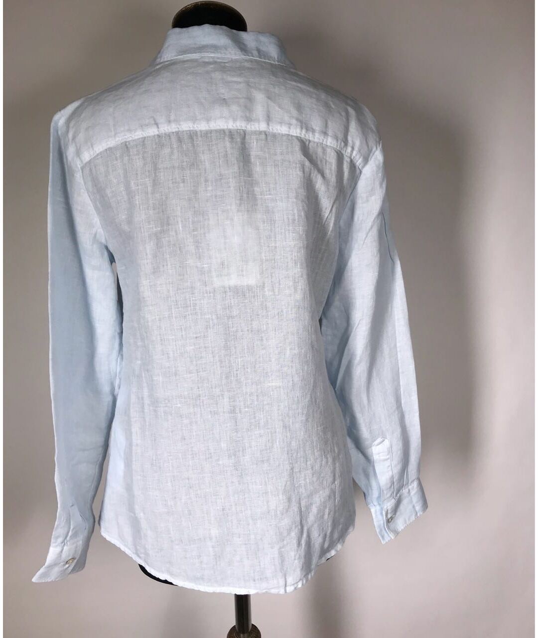 120%LINO Голубая льняная рубашка, фото 2
