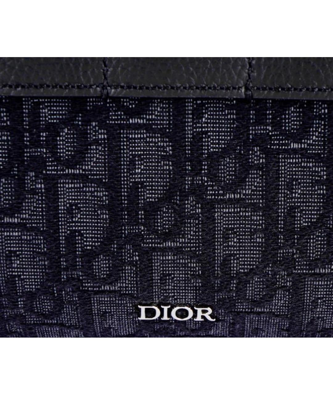 CHRISTIAN DIOR Темно-синяя тканевая сумка на плечо, фото 3