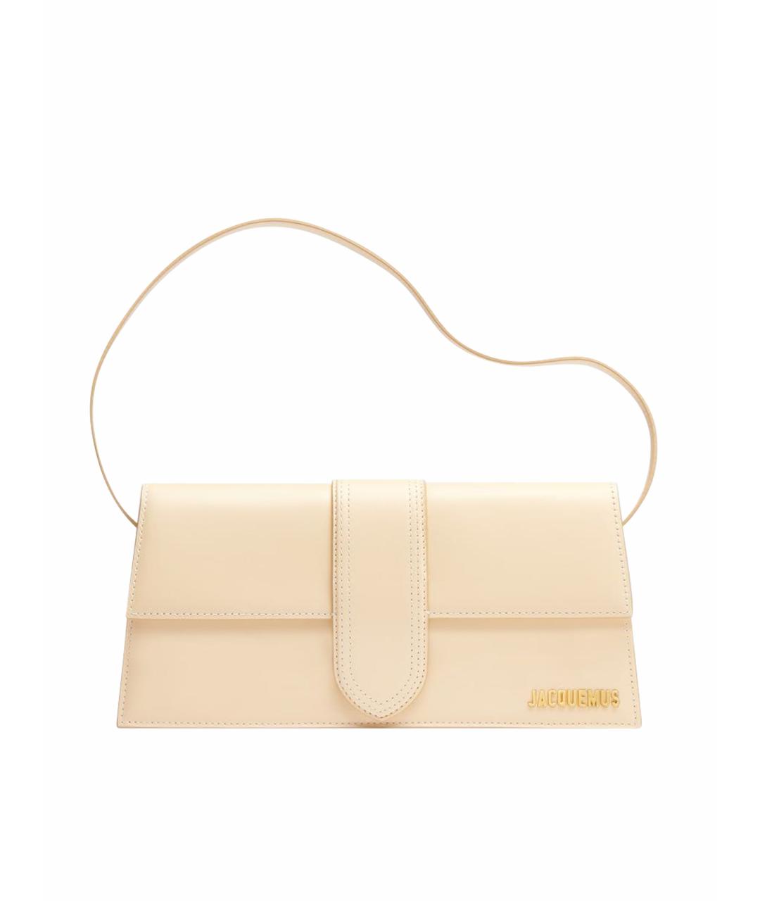 JACQUEMUS Бежевая кожаная сумка через плечо, фото 1