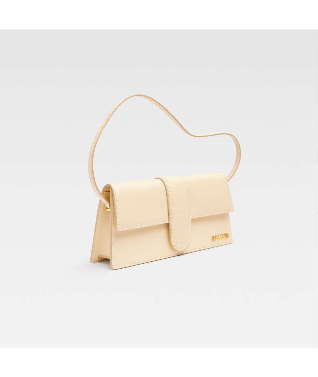 JACQUEMUS Бежевая кожаная сумка через плечо, фото 2