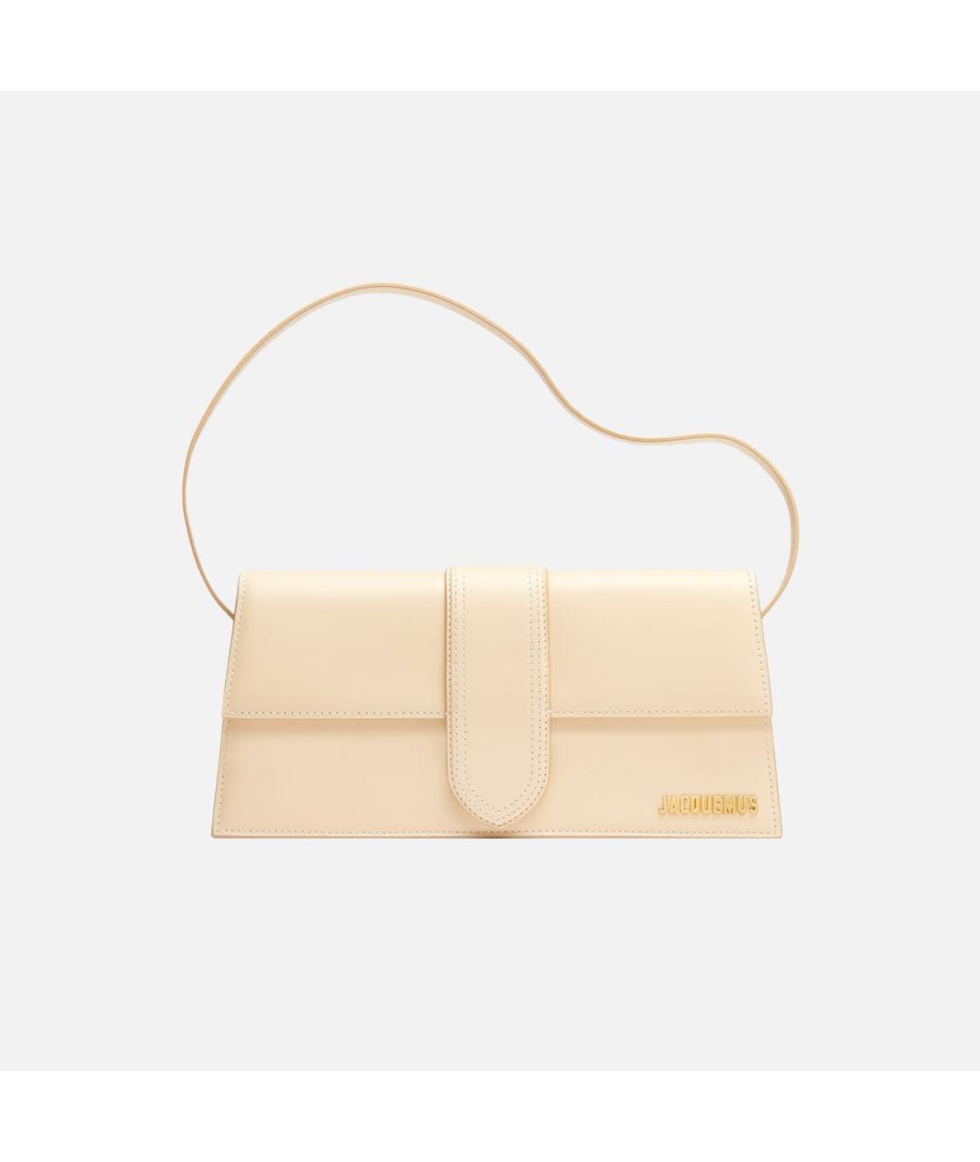 JACQUEMUS Бежевая кожаная сумка через плечо, фото 5