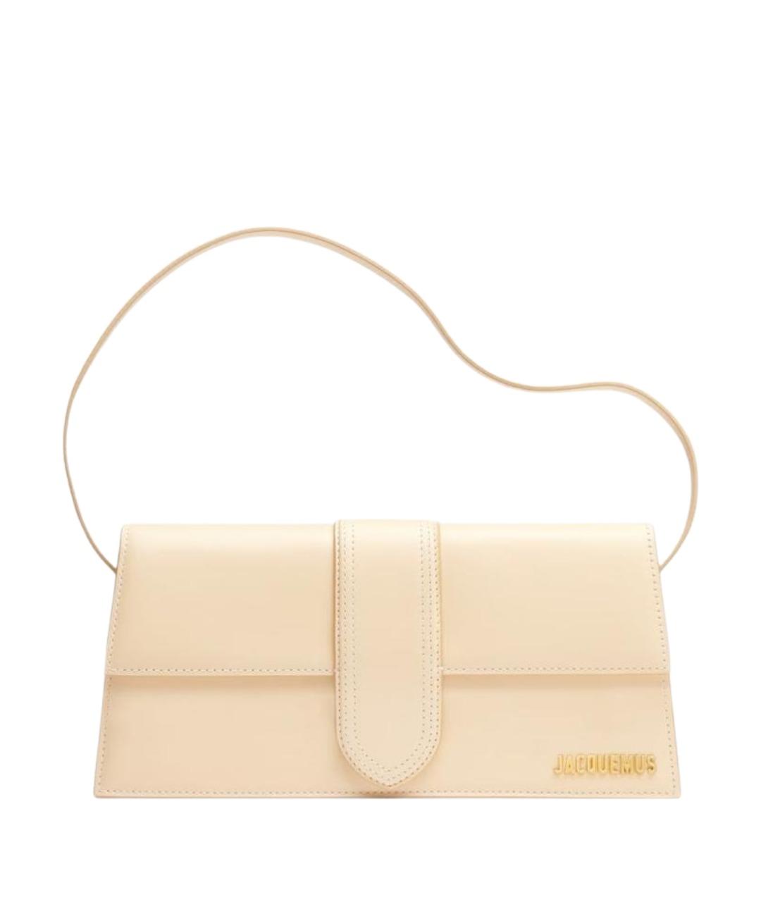 JACQUEMUS Бежевая кожаная сумка через плечо, фото 1