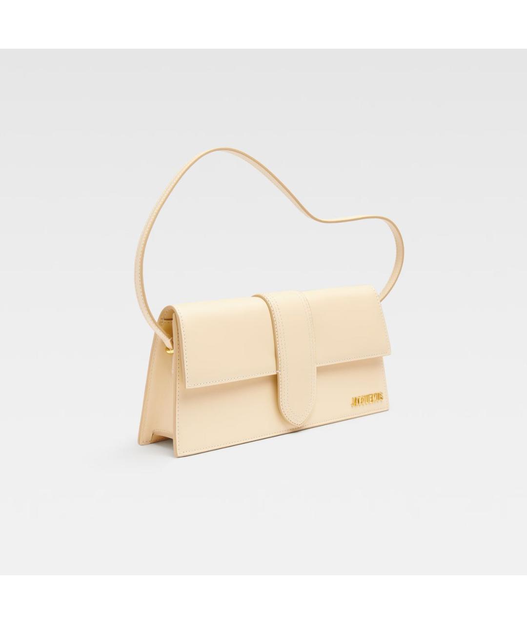JACQUEMUS Бежевая кожаная сумка через плечо, фото 2