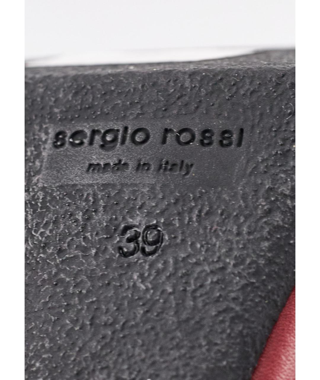 SERGIO ROSSI Красные кожаные ботильоны, фото 5