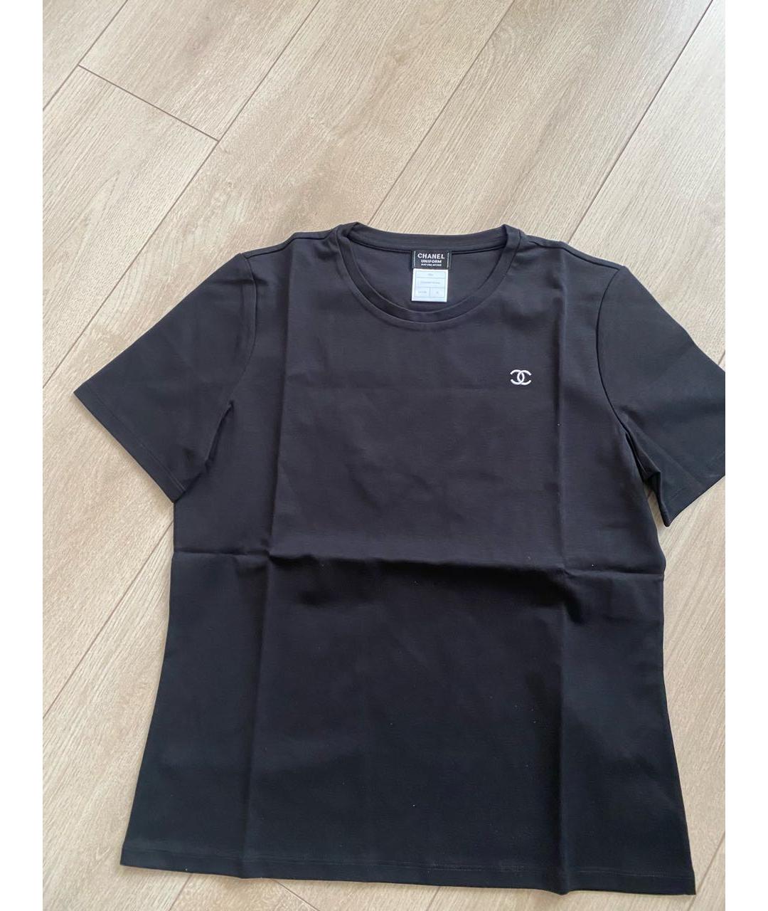 CHANEL PRE-OWNED Черная хлопковая футболка, фото 3