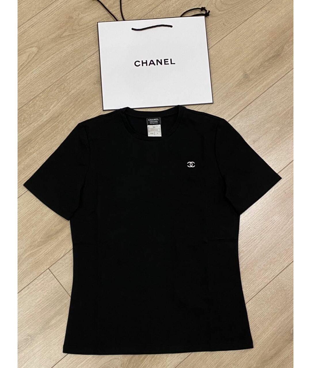 CHANEL PRE-OWNED Черная хлопковая футболка, фото 2