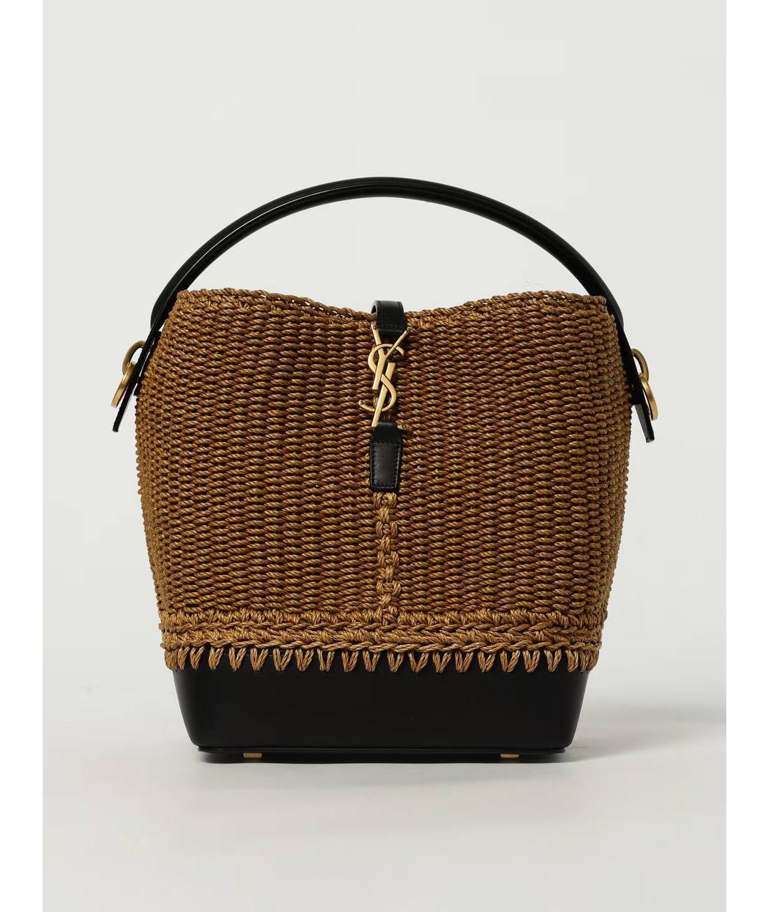 SAINT LAURENT Коричневая пелетеная сумка через плечо, фото 1