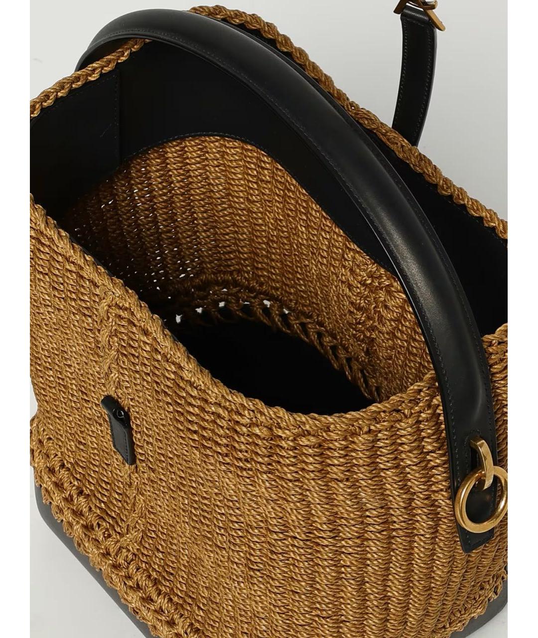 SAINT LAURENT Коричневая пелетеная сумка через плечо, фото 4