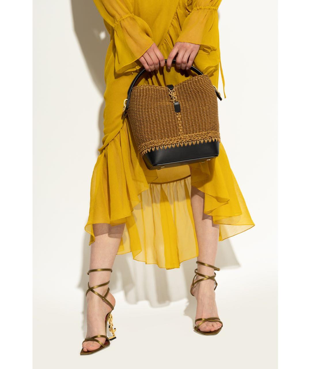 SAINT LAURENT Коричневая пелетеная сумка через плечо, фото 8