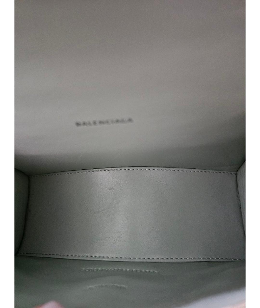 BALENCIAGA Салатовая кожаная сумка с короткими ручками, фото 4