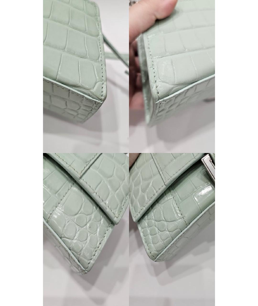 BALENCIAGA Салатовая кожаная сумка с короткими ручками, фото 7