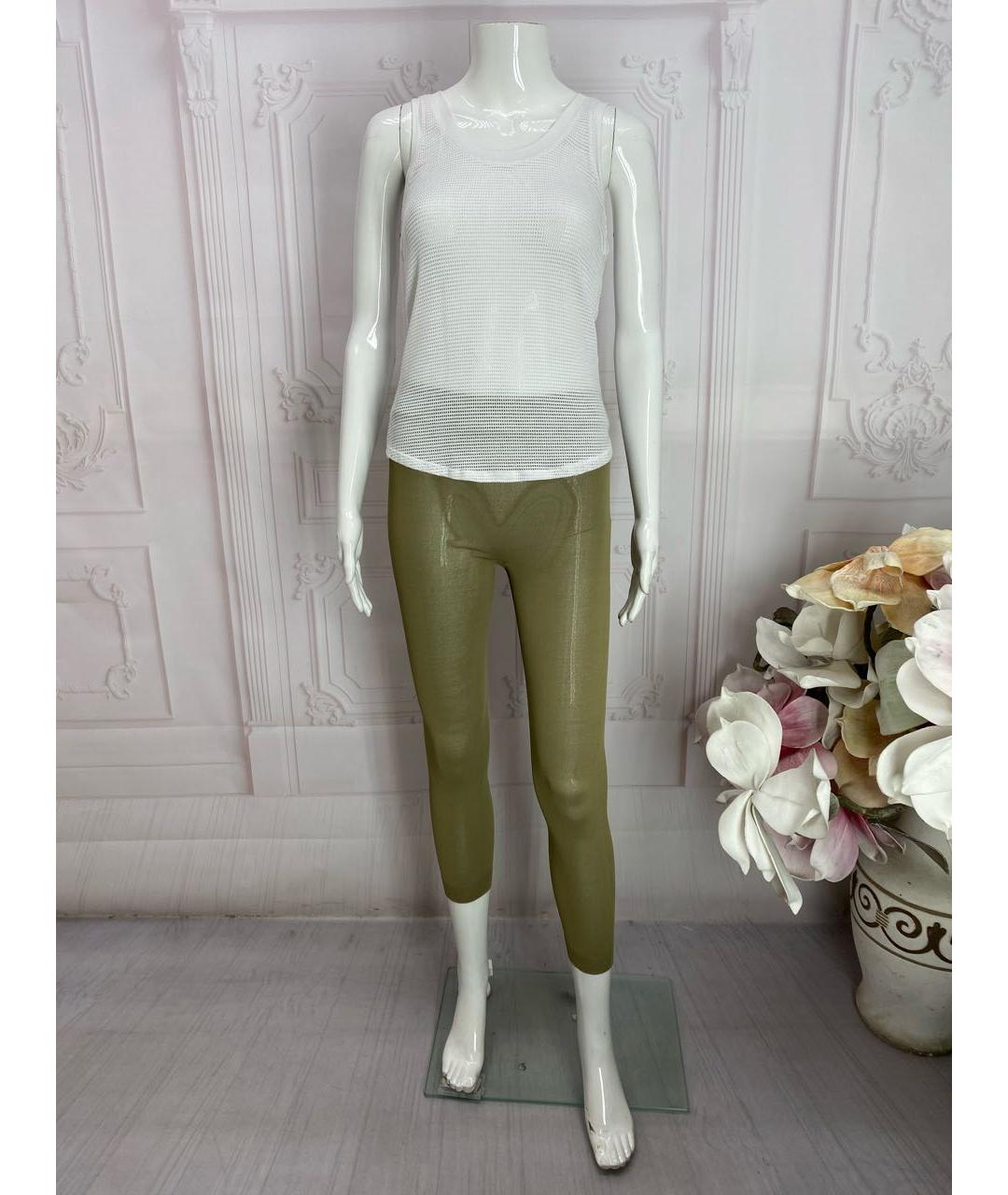 ERMANNO SCERVINO Хаки вискозные леггинсы и велосипедки, фото 5