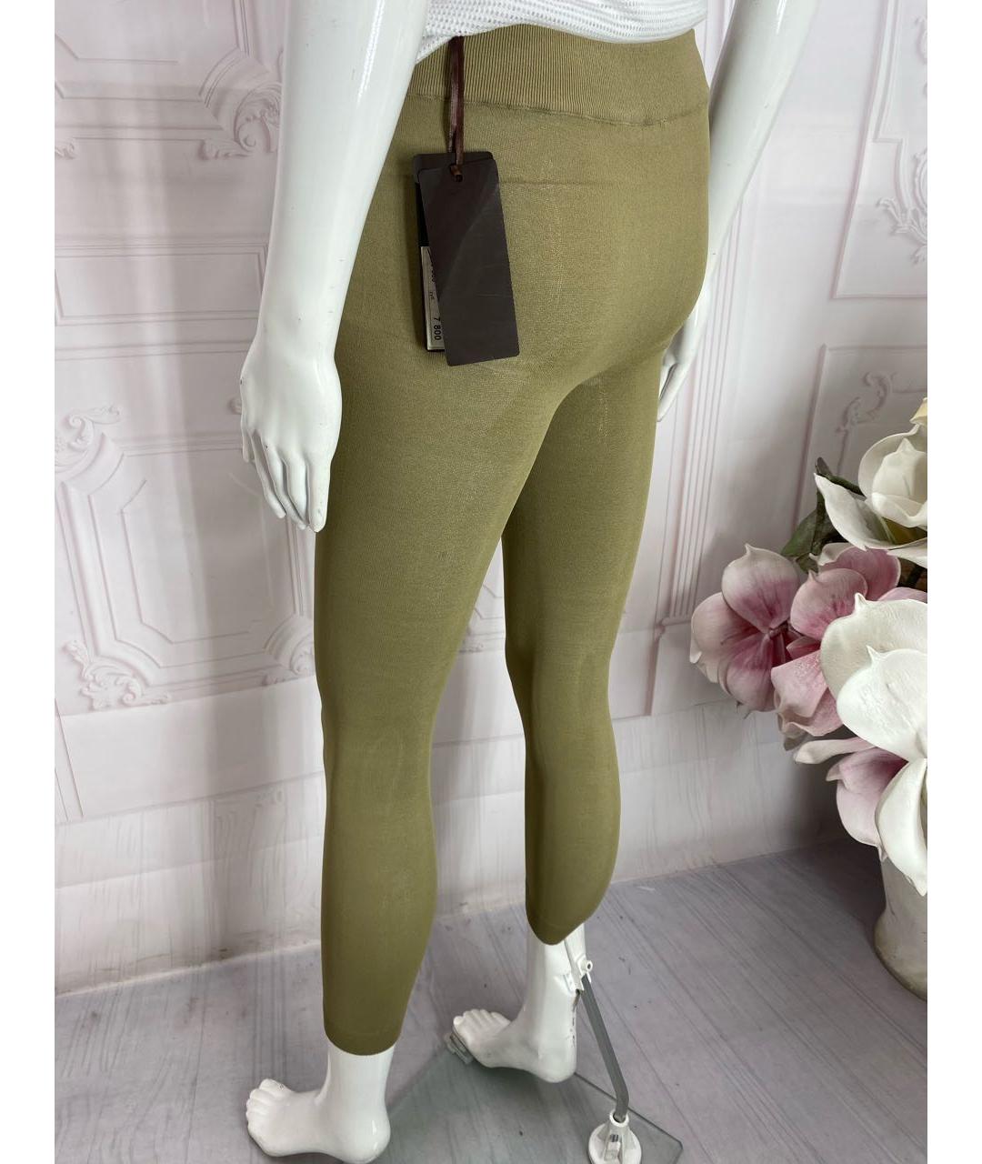 ERMANNO SCERVINO Хаки вискозные леггинсы и велосипедки, фото 6
