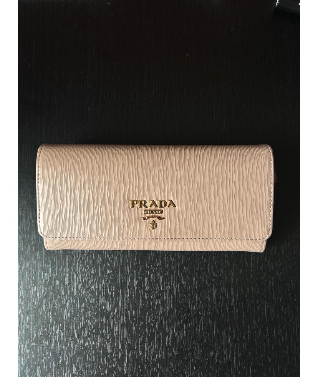PRADA Бежевый кожаный кошелек, фото 8