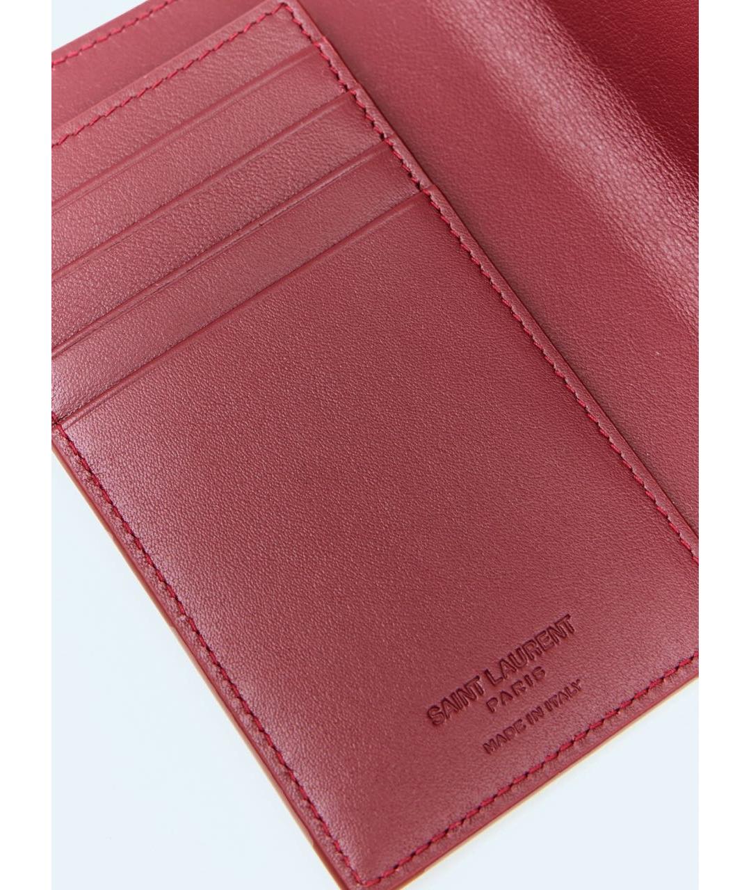SAINT LAURENT Красный кошелек из лакированной кожи, фото 5